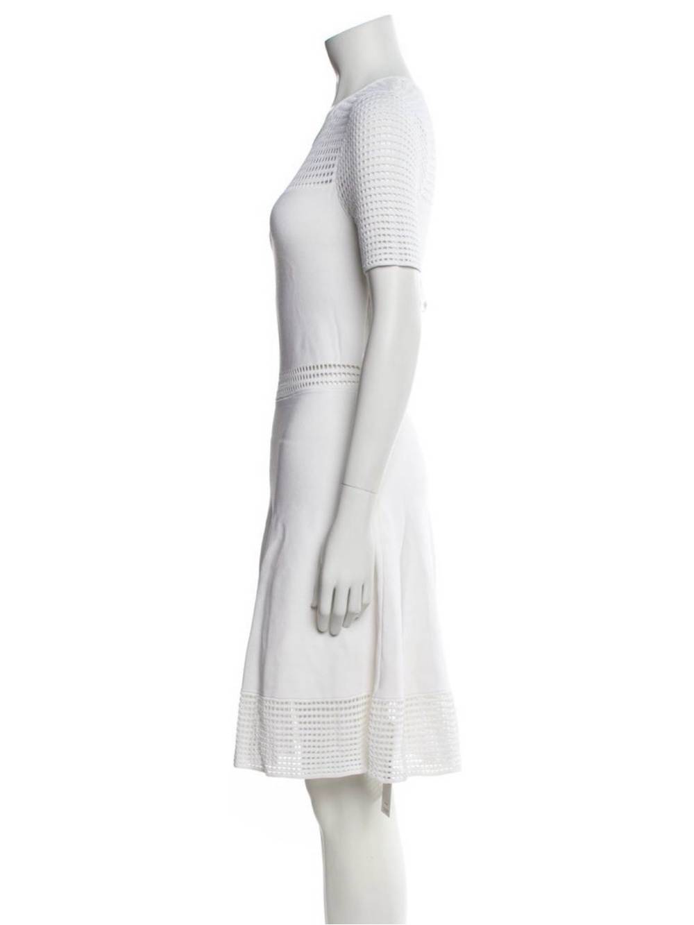 Torn by Ronny Kobo White Knit-Panel Midi Dress - Picture 3 of 4